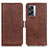 Leather Case Stands Flip Cover Holder M15L for OnePlus Nord N300 5G Brown