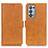 Leather Case Stands Flip Cover Holder M15L for Oppo Reno6 Pro 5G Light Brown