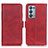 Leather Case Stands Flip Cover Holder M15L for Oppo Reno6 Pro+ Plus 5G Red