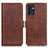 Leather Case Stands Flip Cover Holder M15L for Oppo Reno7 5G Brown