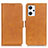 Leather Case Stands Flip Cover Holder M15L for Oppo Reno7 A Light Brown