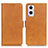 Leather Case Stands Flip Cover Holder M15L for Oppo Reno7 Z 5G Light Brown