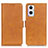 Leather Case Stands Flip Cover Holder M15L for Oppo Reno8 Lite 5G Light Brown