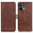 Leather Case Stands Flip Cover Holder M15L for Oppo Reno8 Pro 5G Brown