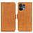 Leather Case Stands Flip Cover Holder M15L for Oppo Reno8 Pro 5G Light Brown