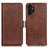 Leather Case Stands Flip Cover Holder M15L for Samsung Galaxy A04s Brown