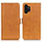 Leather Case Stands Flip Cover Holder M15L for Samsung Galaxy A04s Light Brown