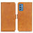 Leather Case Stands Flip Cover Holder M15L for Samsung Galaxy M52 5G Light Brown