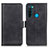Leather Case Stands Flip Cover Holder M15L for Xiaomi Redmi Note 8 (2021) Black
