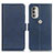 Leather Case Stands Flip Cover Holder M16L for Motorola Moto G51 5G Blue