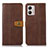 Leather Case Stands Flip Cover Holder M16L for Motorola Moto G53j 5G Brown