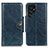 Leather Case Stands Flip Cover Holder M16L for Samsung Galaxy S21 Ultra 5G Blue