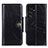Leather Case Stands Flip Cover Holder M16L for Samsung Galaxy S22 Ultra 5G Black