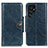 Leather Case Stands Flip Cover Holder M16L for Samsung Galaxy S22 Ultra 5G Blue