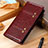 Leather Case Stands Flip Cover Holder M19L for Samsung Galaxy S21 Ultra 5G Brown