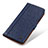 Leather Case Stands Flip Cover Holder M24L for Samsung Galaxy S23 5G Blue