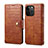 Leather Case Stands Flip Cover Holder MT6 for Apple iPhone 14 Pro Max Brown