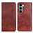 Leather Case Stands Flip Cover Holder N01P for Motorola Moto Edge S30 5G Brown