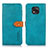 Leather Case Stands Flip Cover Holder N01P for Motorola Moto G Power (2021) Cyan