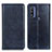 Leather Case Stands Flip Cover Holder N01P for Motorola Moto G Pure Blue
