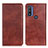 Leather Case Stands Flip Cover Holder N01P for Motorola Moto G Pure Brown