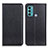 Leather Case Stands Flip Cover Holder N01P for Motorola Moto G40 Fusion Black