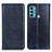 Leather Case Stands Flip Cover Holder N01P for Motorola Moto G40 Fusion Blue