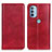Leather Case Stands Flip Cover Holder N01P for Motorola Moto G41 Red