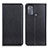 Leather Case Stands Flip Cover Holder N01P for Motorola Moto G50 Black