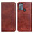 Leather Case Stands Flip Cover Holder N01P for Motorola Moto G50 Brown