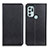 Leather Case Stands Flip Cover Holder N01P for Motorola Moto G60s Black