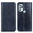 Leather Case Stands Flip Cover Holder N01P for Motorola Moto G60s Blue