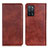 Leather Case Stands Flip Cover Holder N01P for Oppo A53s 5G Brown