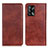 Leather Case Stands Flip Cover Holder N01P for Oppo A95 4G Brown