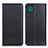 Leather Case Stands Flip Cover Holder N01P for Samsung Galaxy F42 5G Black