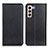 Leather Case Stands Flip Cover Holder N01P for Samsung Galaxy S22 5G Black