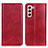 Leather Case Stands Flip Cover Holder N01P for Samsung Galaxy S22 5G Red