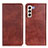 Leather Case Stands Flip Cover Holder N01P for Samsung Galaxy S23 Plus 5G Brown