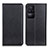 Leather Case Stands Flip Cover Holder N01P for Xiaomi Poco F4 5G Black