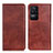 Leather Case Stands Flip Cover Holder N01P for Xiaomi Poco F4 5G Brown