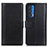 Leather Case Stands Flip Cover Holder N02P for Motorola Moto Edge (2021) 5G Black
