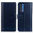 Leather Case Stands Flip Cover Holder N02P for Motorola Moto Edge (2021) 5G Blue