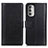 Leather Case Stands Flip Cover Holder N02P for Motorola Moto G Stylus (2022) 4G Black