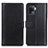 Leather Case Stands Flip Cover Holder N02P for Oppo A94 4G Black