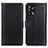 Leather Case Stands Flip Cover Holder N02P for Oppo A95 4G Black