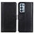 Leather Case Stands Flip Cover Holder N02P for Oppo Reno6 Pro 5G Black