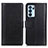 Leather Case Stands Flip Cover Holder N02P for Oppo Reno6 Pro 5G India Black