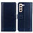 Leather Case Stands Flip Cover Holder N02P for Samsung Galaxy S23 Plus 5G Blue