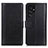 Leather Case Stands Flip Cover Holder N02P for Samsung Galaxy S23 Ultra 5G Black