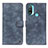 Leather Case Stands Flip Cover Holder N03P for Motorola Moto E20 Blue